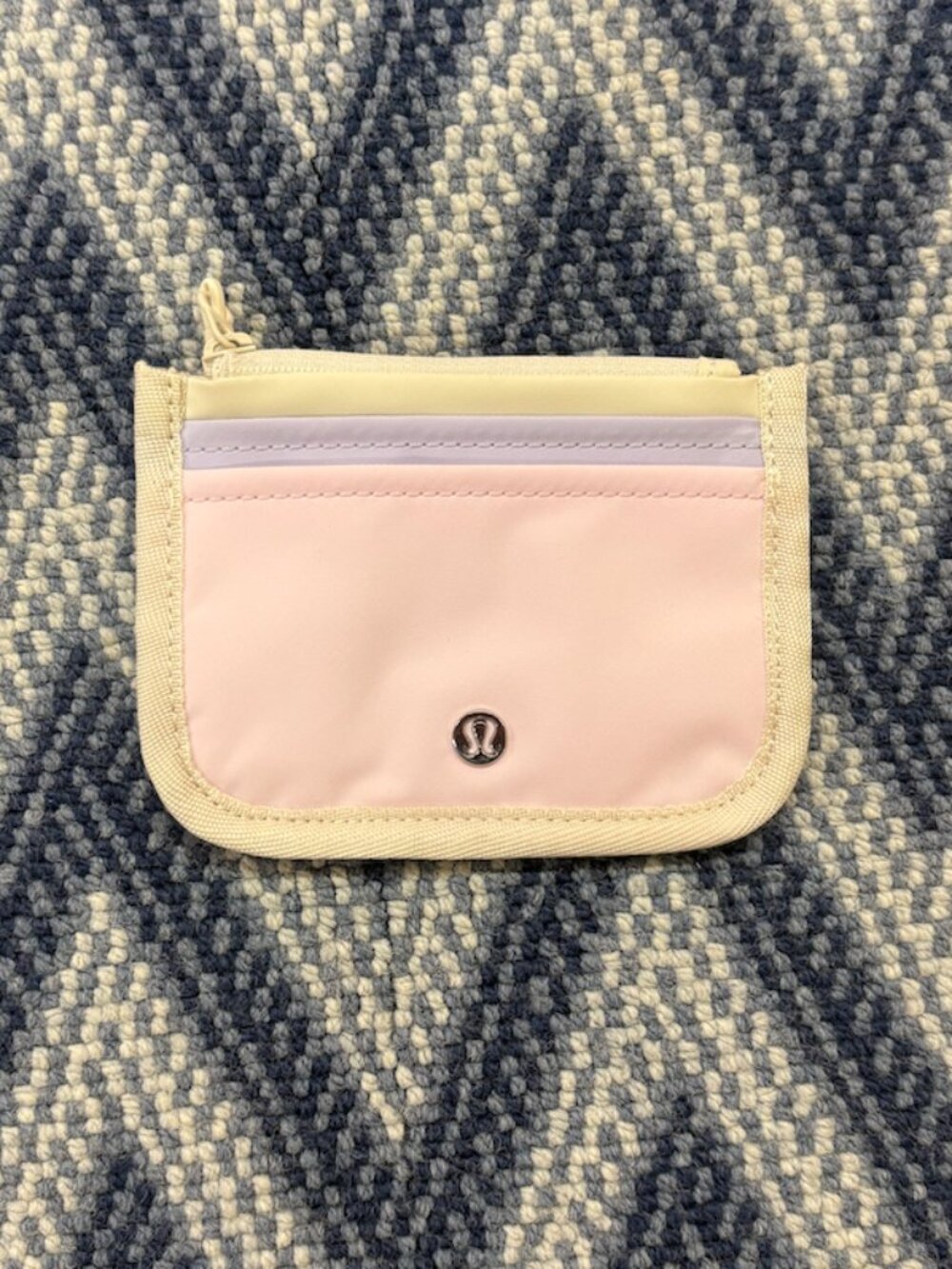 Lululemon Pink Dual Pouch Card Holder Wallet Zip Coin Purse NWOT